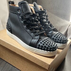 Christian Louboutin Black Spiked Sneakers